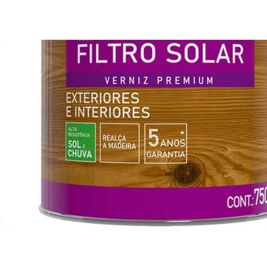 Verniz Premium Hiperlack Triplo Filtro Solar Acetinado Natural 750Ml