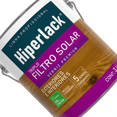Verniz Hyperlack Triplo Filtro Solar Acetinado Natural 3L