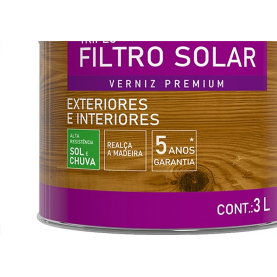 Verniz Hyperlack Triplo Filtro Solar Acetinado Natural 3L