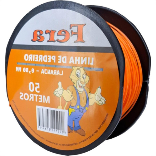 Linha Para Pedreiro 1 Fio Lisa Fera 50M Laranja - Kit C/12 Pecas Linha Para Pedreiro 1 Fio Lisa Fera 50M Laranja - Kit C/12 Pecas