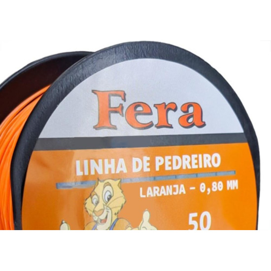 Linha Para Pedreiro 1 Fio Lisa Fera 50M Laranja - Kit C/12 Pecas Linha Para Pedreiro 1 Fio Lisa Fera 50M Laranja - Kit C/12 Pecas