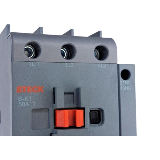 Contator Steck Challenger Sk1 - 50A. 3 Polos 1Na+1Nf 220Vca