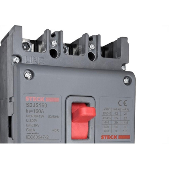 Disjuntor Steck Caixa Moldada Asgard Tripolar - S250 - 160A.