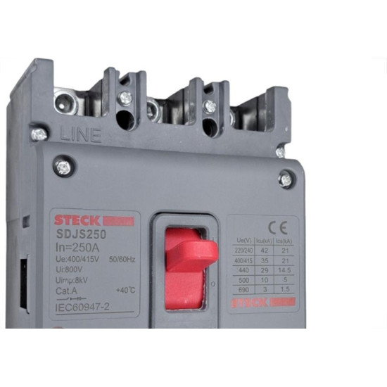 Disjuntor Steck Caixa Moldada Asgard Tripolar - S250 - 250A.