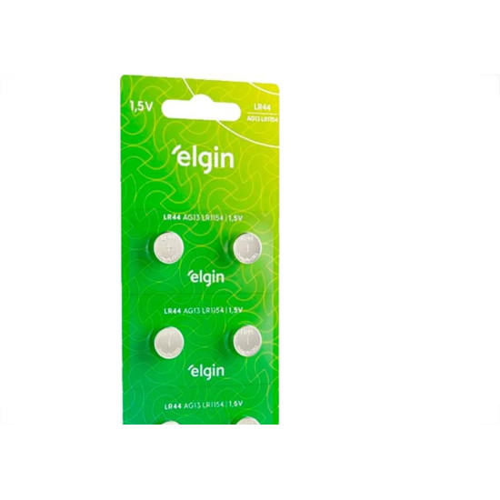 Pilha Elgin Alcalina Bateria Lr44 - 1,5V. Cartela Com 10 Pecas - 82194 Pilha Elgin Alcalina Bateria Lr44 - 1,5V. Cartela Com 10 Pecas - 82194
