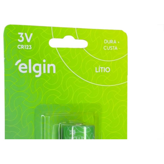 Pilha Elgin Bateria 3V. Litio Cromado 123 Com 1 Peca Pilha Elgin Bateria 3V. Litio Cromado 123 Com 1 Peca