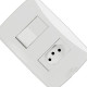 Conjunto Mectronic Petra 1 Simples+Tomada 2 Polos+Terra 20A. -39840 Conjunto Mectronic Petra 1 Simples+Tomada 2 Polos+Terra 20A. -39840