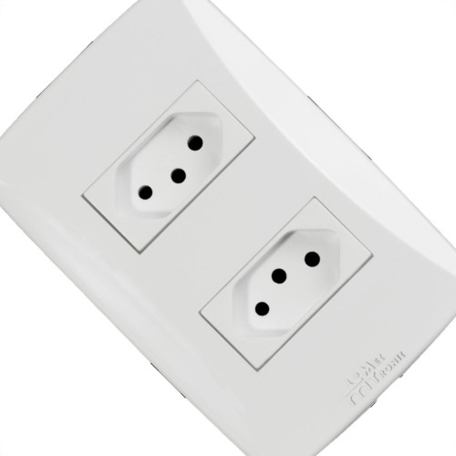 Conjunto Mectronic Petra 2 Tomadas 2 Polos+Terra 10A. - 39056 Conjunto Mectronic Petra 2 Tomadas 2 Polos+Terra 10A. - 39056