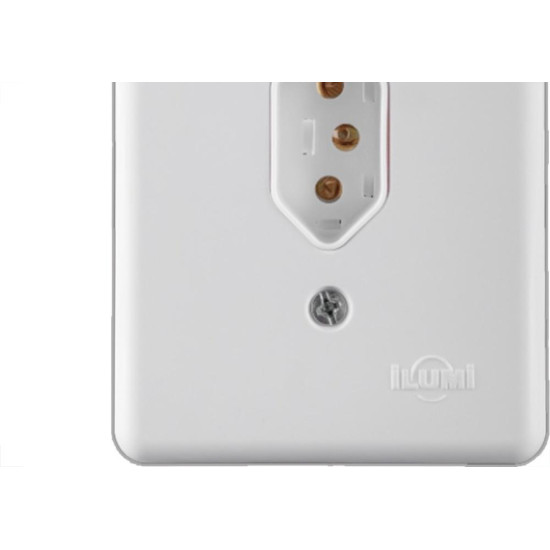 Conjunto Ilumi Stylus Branco Com Placa 1 Tomada 2P+T. 10A. - 20140 Conjunto Ilumi Stylus Branco Com Placa 1 Tomada 2P+T. 10A. - 20140