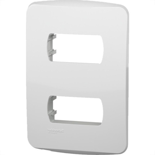 Placa Schneider Miluz Branca 4X2 - 2 Modulos Com Suporte - S3B57220