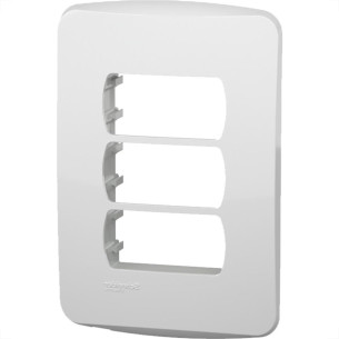 Placa Schneider Miluz Branca 4X2 - 3 Modulos Com Suporte - S3B57230