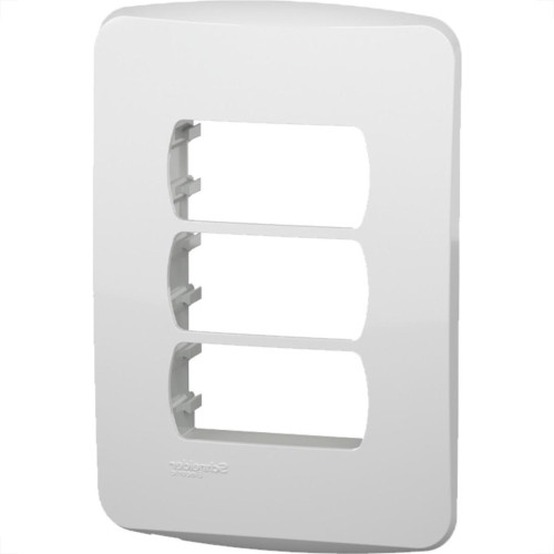 Placa Schneider Miluz Branca 4X2 - 3 Modulos Com Suporte - S3B57230