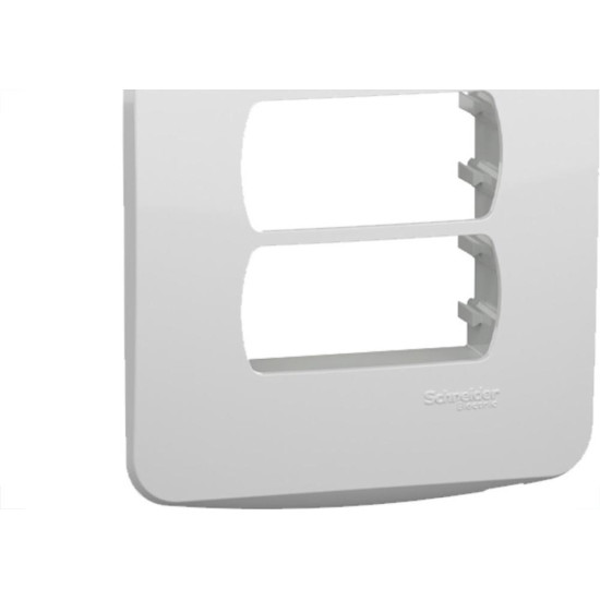 Placa Schneider Miluz Branca 4X2 - 3 Modulos Com Suporte - S3B57230