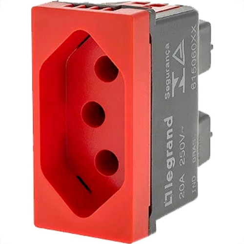 Kit C/3 - Modulo Pial Pop Vermelho 1 Tomada 2P+T. 20A. - ...