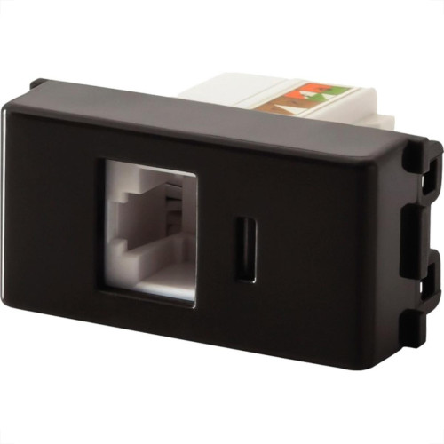 Modulo Tramontina Liz/Lux² Grafite Tomada Rj45 - 57215/056 Modulo Tramontina Liz/Lux² Grafite Tomada Rj45 - 57215/056