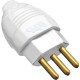 Pino Macho Flp 2 Polos+Terra 10A. Oco Branco - Kit C/10 Pecas Pino Macho Flp 2 Polos+Terra 10A. Oco Branco - Kit C/10 Pecas