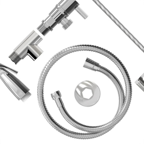 Ducha Higienica Censi Luxo Cromada Com Conexao ''T'' Para Caixa Acoplada 1/4 De Volta - 7575
