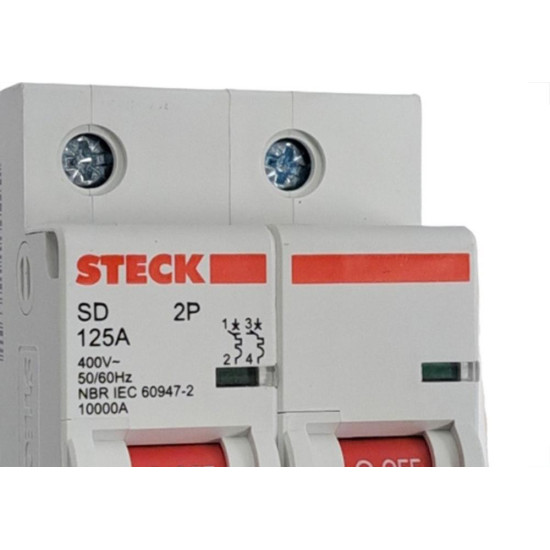 Disjuntor Steck ''Din'' Bipolar 125A. C