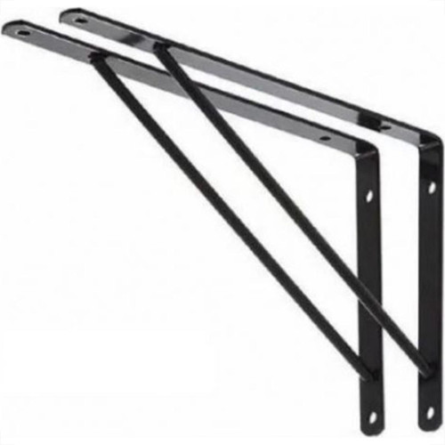 Suporte Prateleira Mao Francesa Overtime Leve 25Cm Preto - Kit C/12 Pecas Suporte Prateleira Mao Francesa Overtime Leve 25Cm Preto - Kit C/12 Pecas