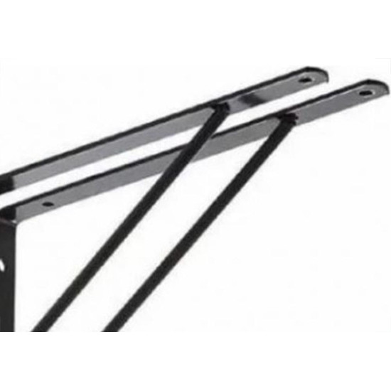 Suporte Prateleira Mao Francesa Overtime Leve 25Cm Preto - Kit C/12 Pecas Suporte Prateleira Mao Francesa Overtime Leve 25Cm Preto - Kit C/12 Pecas