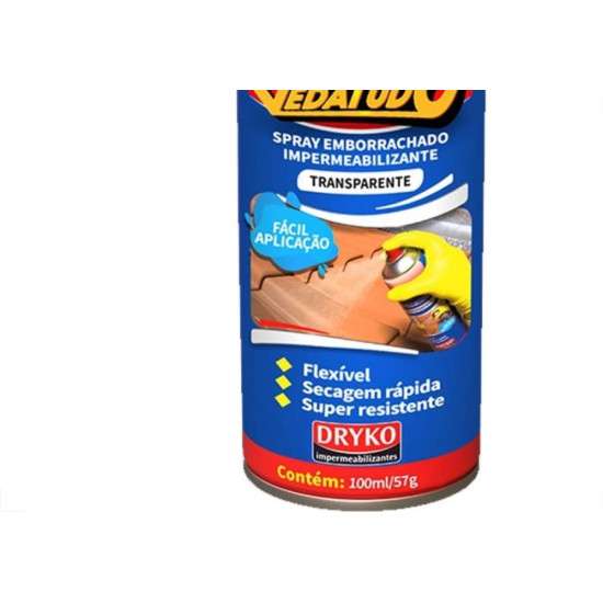 Borracha Liquida Impermeabilizante Dryko Vedatudo Transparente 100Ml/57G. Borracha Liquida Impermeabilizante Dryko Vedatudo Transparente 100Ml/57G.