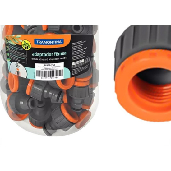Adaptador Femea Para Mangueira Engate Rapido Tramontina 3/4'' X 1/2'' Pote Com 75 Pecas - 78502/750 Adaptador Femea Para Mangueira Engate Rapido Tramontina 3/4'' X 1/2'' Pote Com 75 Pecas - 78502/750