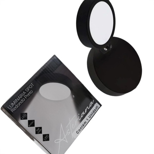 Luminaria Spot Redonda Com Led Ilumi Preta 9W. - 6500K - Il0039 Luminaria Spot Redonda Com Led Ilumi Preta 9W. - 6500K - Il0039