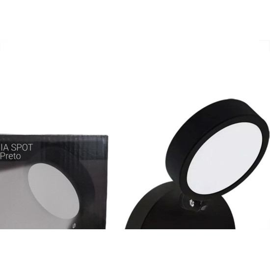 Luminaria Spot Redonda Com Led Ilumi Preta 9W. - 6500K - Il0039 Luminaria Spot Redonda Com Led Ilumi Preta 9W. - 6500K - Il0039