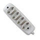 Tomada Barra Ilumi 2 Polos Quadrupla Cinza 10A. 1634
