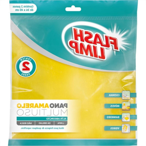 Pano Multiuso Flash Limp Amarelo Com 2 Pecas - Flp4540 Pano Multiuso Flash Limp Amarelo Com 2 Pecas - Flp4540