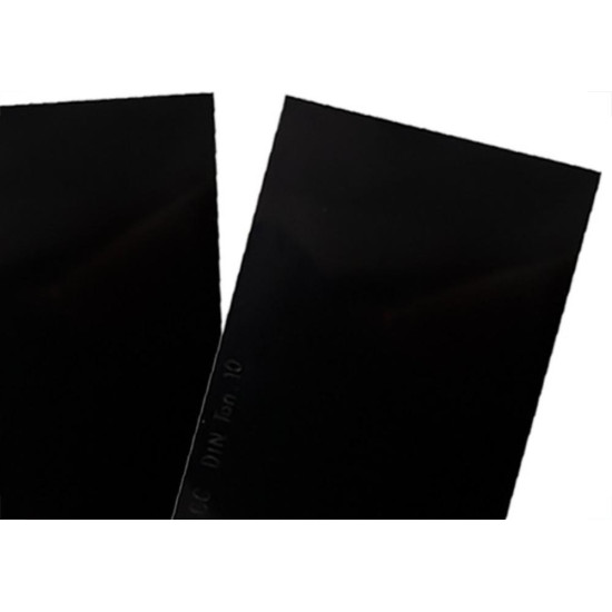 Vidro Retangular Escuro Carbografite Para Mascara De Solda N.10 Pacote Com 12 Pecas
