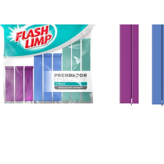 Prendedor Flash Limp Para Embalagens Pacote Com 9 Pecas - Lav3796 Prendedor Flash Limp Para Embalagens Pacote Com 9 Pecas - Lav3796