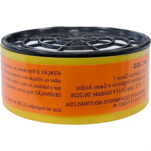 Filtro Quimico Para Respirador Carbografite Rc 203 - Cg306 - 012120412 Filtro Quimico Para Respirador Carbografite Rc 203 - Cg306 - 012120412