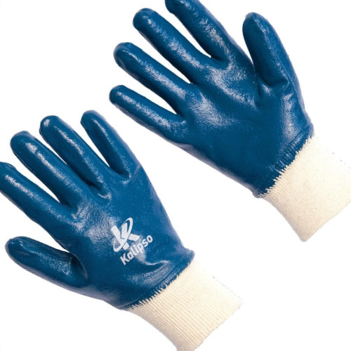 Luva Malha Kalipso Banho Nitrilico Nitrili-Ka 30 Azul 9 - G - Kit C/12 Pares Luva Malha Kalipso Banho Nitrilico Nitrili-Ka 30 Azul 9 - G - Kit C/12 Pares