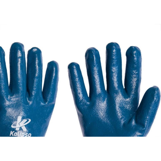 Luva Malha Kalipso Banho Nitrilico Nitrili-Ka 30 Azul 8 - M - Kit C/12 Pares Luva Malha Kalipso Banho Nitrilico Nitrili-Ka 30 Azul 8 - M - Kit C/12 Pares