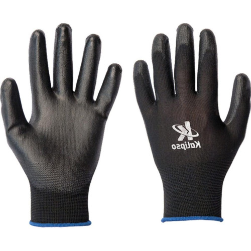 Luva Malha Kalipso Pu Multitato Preta 8 - M - Kit C/12 Pares Luva Malha Kalipso Pu Multitato Preta 8 - M - Kit C/12 Pares