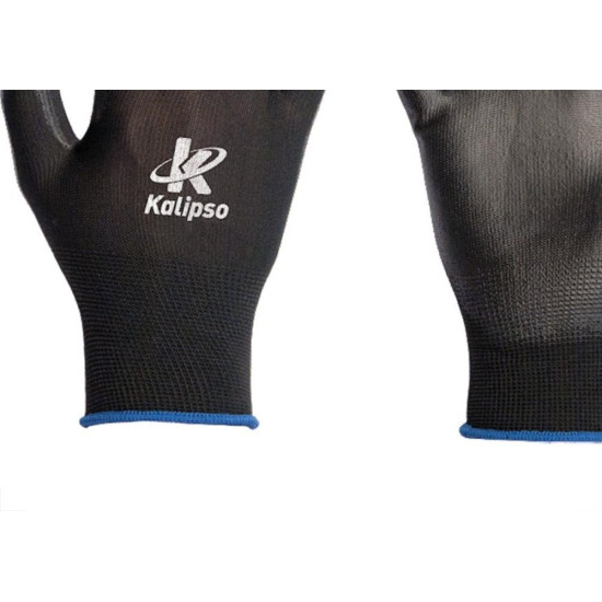 Luva Malha Kalipso Pu Multitato Preta 7 - P - Kit C/12 Pares Luva Malha Kalipso Pu Multitato Preta 7 - P - Kit C/12 Pares