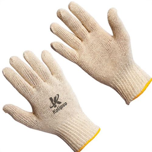 Luva Malha Kalipso Tricotada Branca G - Kit C/12 Pares Luva Malha Kalipso Tricotada Branca G - Kit C/12 Pares
