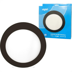 Plafon Led Sobrepor Elgin Redondo 18W. 1440Lm. 6500K. Bivolt Preto