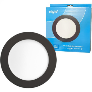 Plafon Led Embutir Elgin Redondo 24W. 1920Lm. 6500K. Bivolt Preto