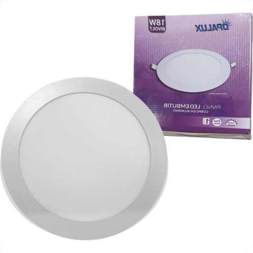 Plafon Led Embutir Opalux Redondo 18W. 1260Lm. 6500K. Bivolt Branco Plafon Led Embutir Opalux Redondo 18W. 1260Lm. 6500K. Bivolt Branco