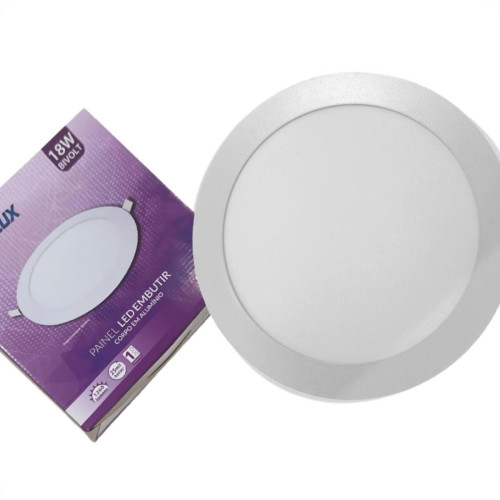 Plafon Led Embutir Opalux Redondo 18W. 1260Lm. 6500K. Bivolt Branco Plafon Led Embutir Opalux Redondo 18W. 1260Lm. 6500K. Bivolt Branco