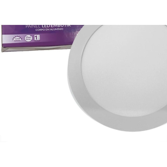Plafon Led Embutir Opalux Redondo 18W. 1260Lm. 6500K. Bivolt Branco Plafon Led Embutir Opalux Redondo 18W. 1260Lm. 6500K. Bivolt Branco