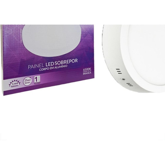 Plafon Led Sobrepor Opalux Redondo 18W. 1260Lm. 6500K. Bivolt Branco