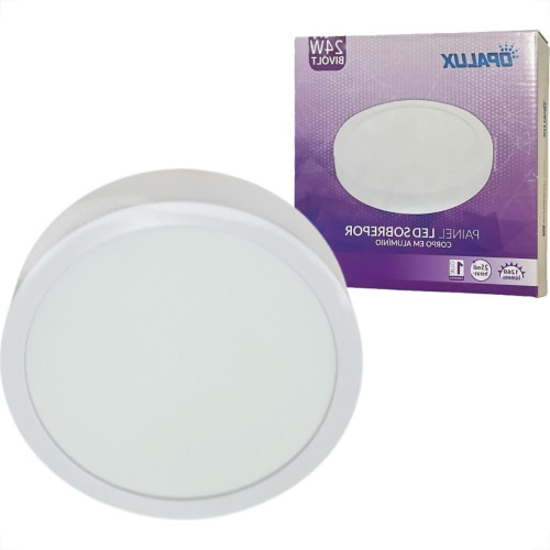 Plafon Led Sobrepor Opalux Redondo 24W. 1680Lm. 6500K. Bivolt Branco Plafon Led Sobrepor Opalux Redondo 24W. 1680Lm. 6500K. Bivolt Branco