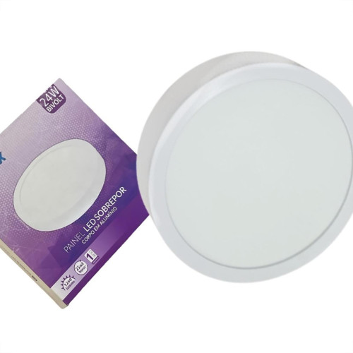 Plafon Led Sobrepor Opalux Redondo 24W. 1680Lm. 6500K. Bivolt Branco Plafon Led Sobrepor Opalux Redondo 24W. 1680Lm. 6500K. Bivolt Branco