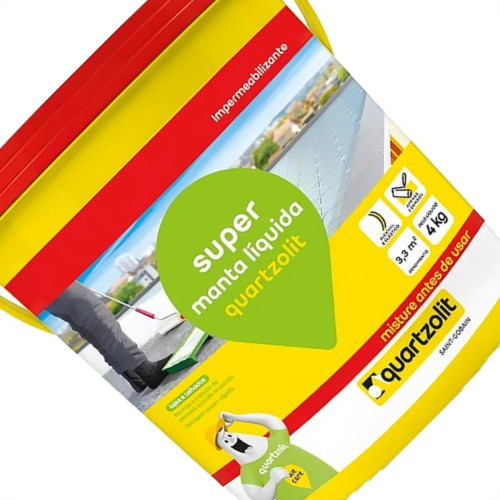Impermeabilizante Quartzolit Super Manta Liquida Branco 4Kg Impermeabilizante Quartzolit Super Manta Liquida Branco 4Kg