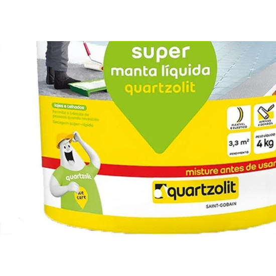 Impermeabilizante Quartzolit Super Manta Liquida Branco 4Kg Impermeabilizante Quartzolit Super Manta Liquida Branco 4Kg