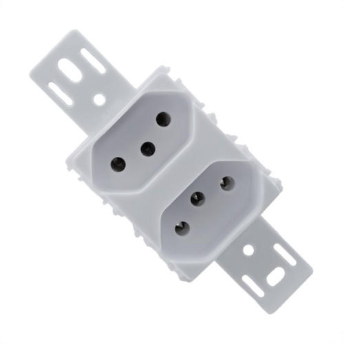 Conjunto Ilumi Stylus Branco Sem Placa 2 Tomadas 2P+T. 10A. - 20120/0 Conjunto Ilumi Stylus Branco Sem Placa 2 Tomadas 2P+T. 10A. - 20120/0