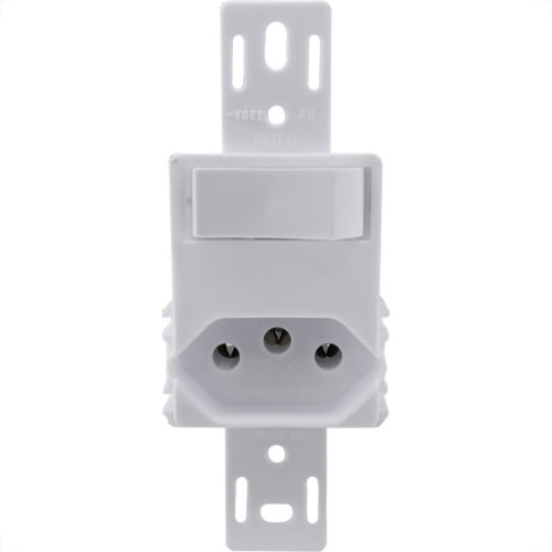 Conjunto Ilumi Stylus Branco Sem Placa 1 Simples + Tomada 2P+T. 10A. - 20200/0 Conjunto Ilumi Stylus Branco Sem Placa 1 Simples + Tomada 2P+T. 10A. - 20200/0
